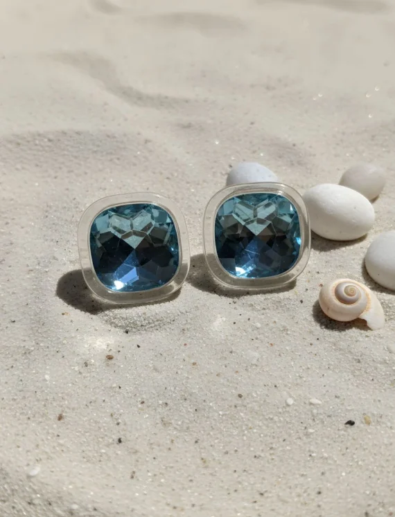 Ocean Blue Studs Earrings