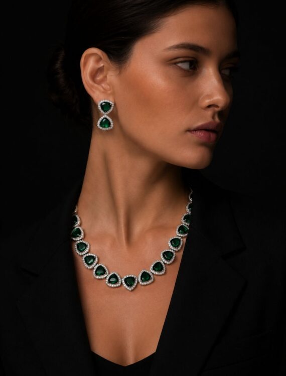 Emerald Trillion Set