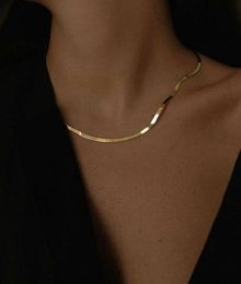 Gold herringbone Necklace