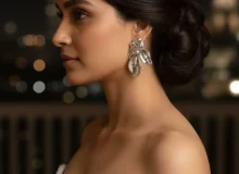 Silver Ginkyo Studs Earrings (2)